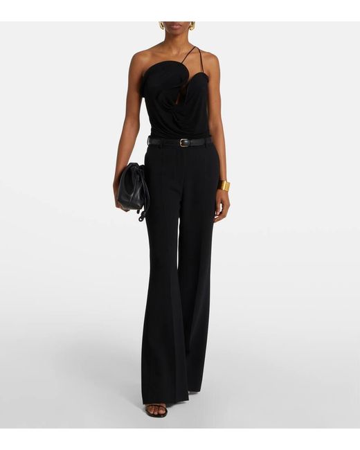 Christopher Esber Black Wave Coil Jersey Top