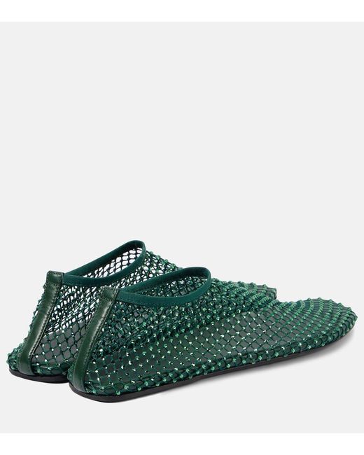 Christopher Esber Green Slip-Ons Minette Aus Mesh Mit Kristallen