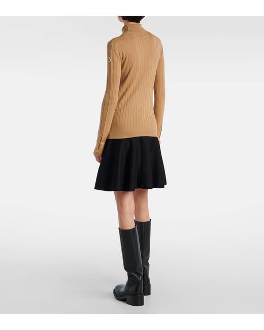 Jersey De Cuello Alto De Lana Y Cachemir Moncler de color Natural