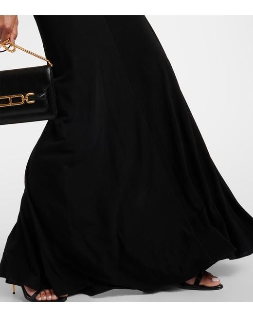 Tom Ford Black High-Rise Jersey Maxi Skirt