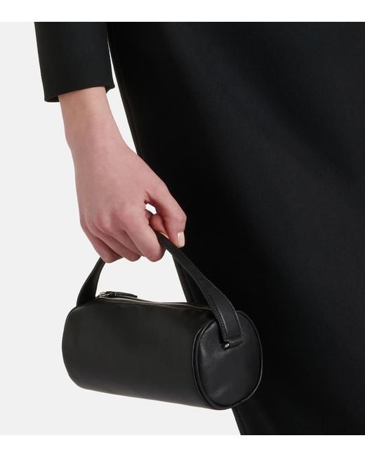 The Row Black Tote Round 90's Aus Leder