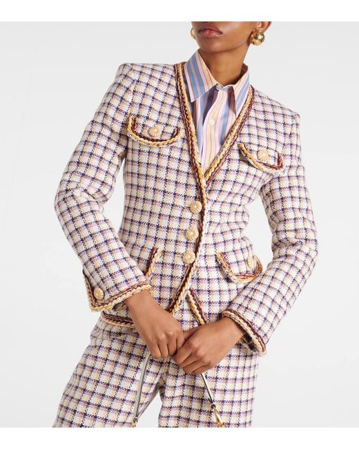 Etro Multicolor Checked Cotton-Blend Jacket
