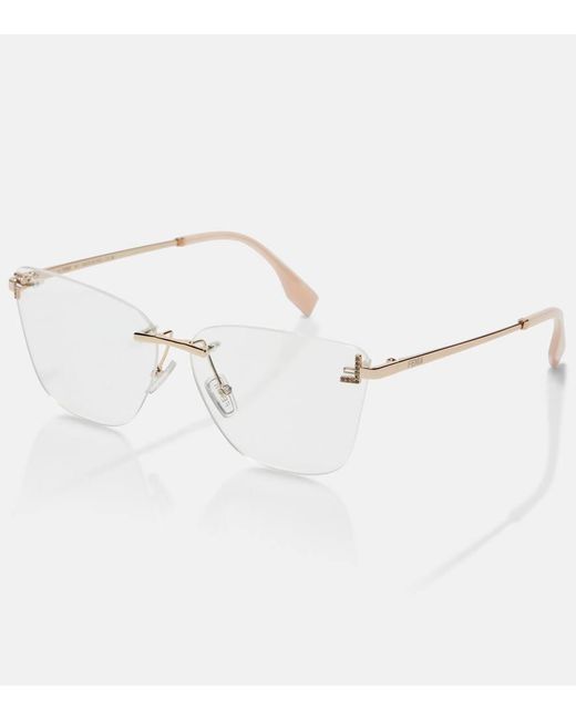Fendi Natural Cat-Eye-Brille First Crystal