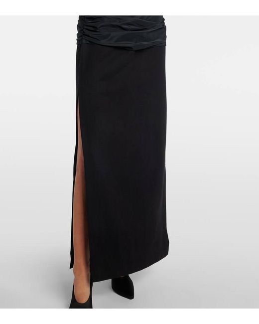 Staud Black Holland Draped Maxi Dress