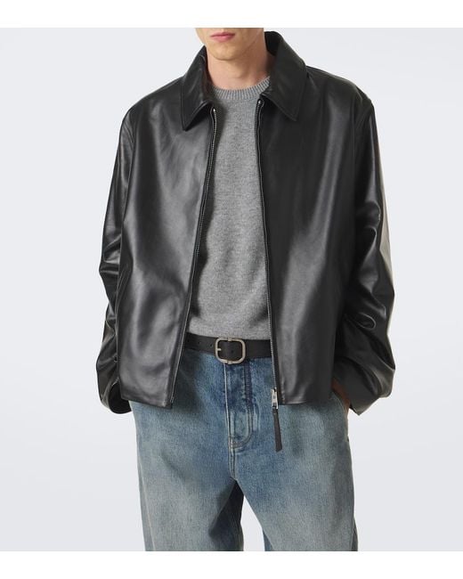 Loewe Black Leather Jacket for men