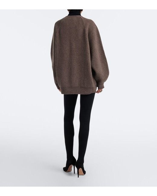 Nour Hammour Black Whit Cashmere And Wool Tights