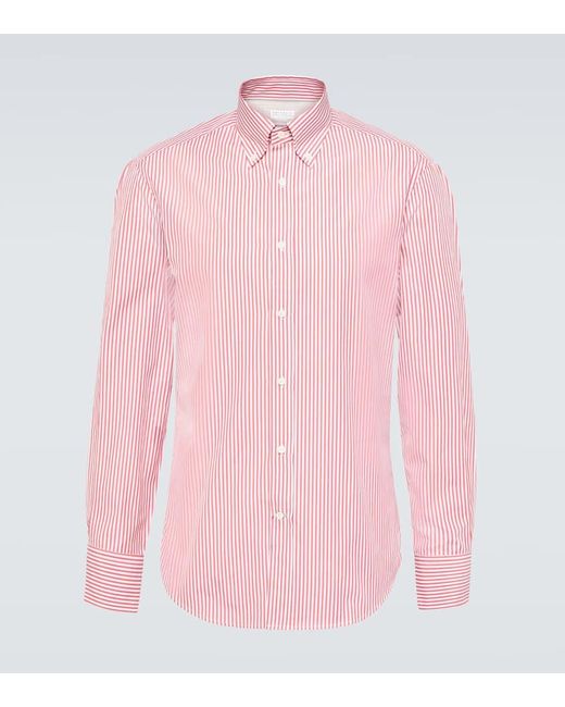 Brunello Cucinelli Hemd aus Baumwolle in Pink für Herren