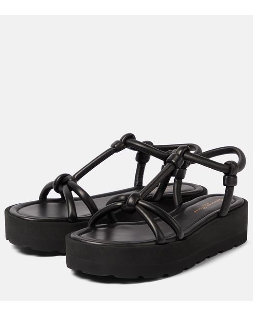 Sandalias con plataforma Knotted de piel Gianvito Rossi de color Black