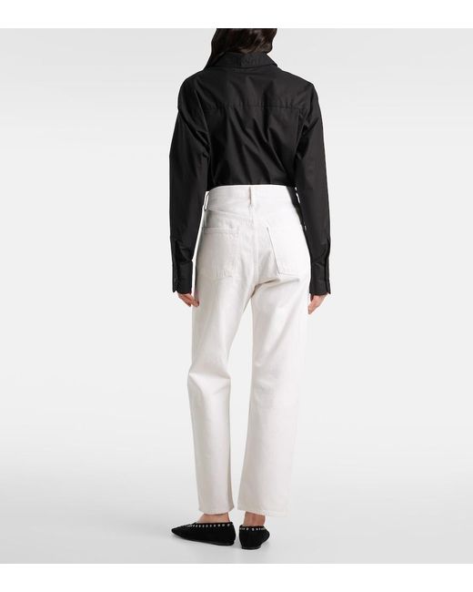 Agolde White 90's Mid-Rise Straight Jeans