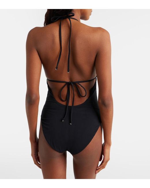Tory Burch Blue Open-Back Swimsuit