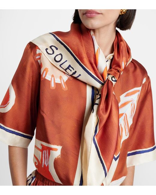 ALÉMAIS Orange Soleil D'Amour Silk Scarf