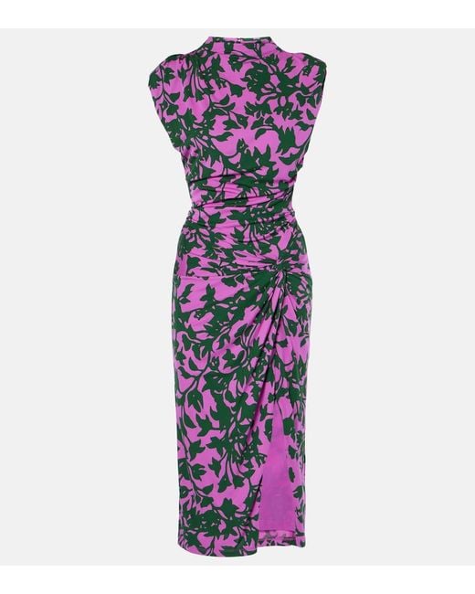 Robe Midi Aviel Imprimee Diane von Furstenberg en coloris Purple