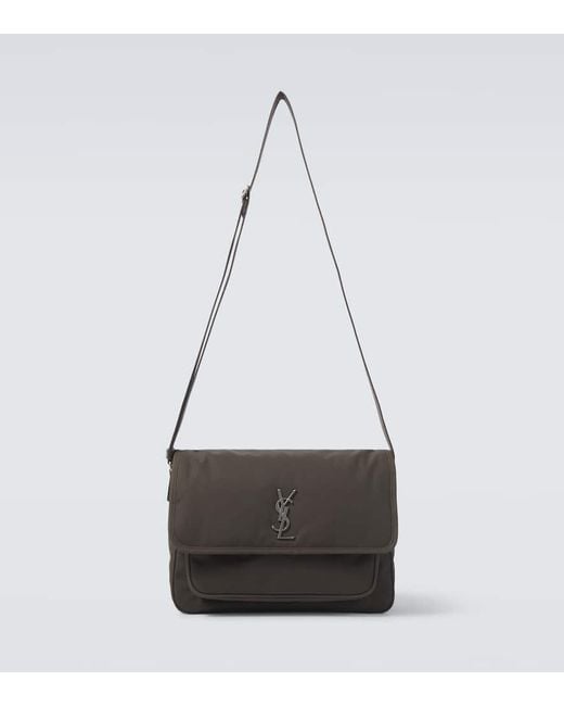 Saint Laurent White Niki Canvas Messenger Bag for men
