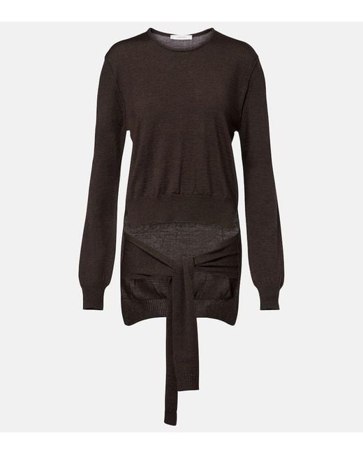 Jersey Trampantojo En Mezcla De Lana Lemaire de color Brown