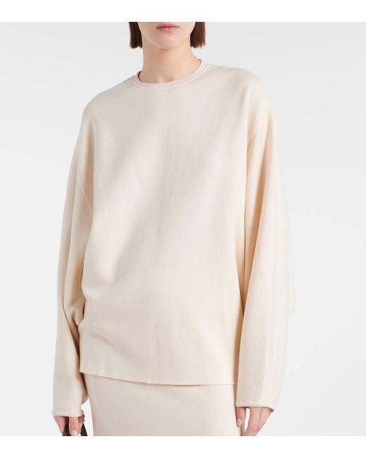 FFORME White Oversized Wool And Cotton Sweater