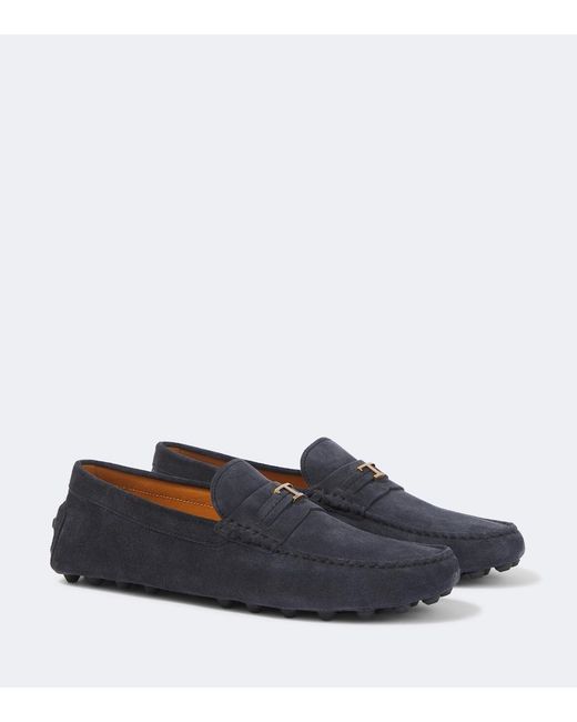 Tod's Blue Gommino Suede Driving Shoes for men