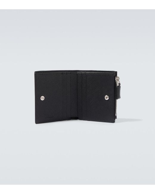 Prada Black Small Saffiano Leather Wallet for men