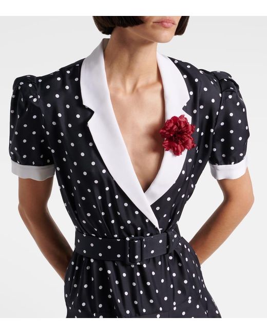 Rodarte Blue Polka Dot Silk Twill Minidress