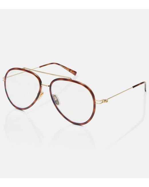 Gucci Brown Aviator-Brille Gg Tiny