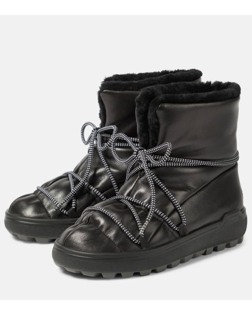 Bogner Black Chamonix Leather Ankle Boots