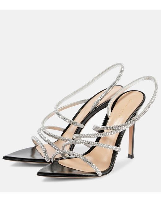 Sandali Crystal Ettie di Gianvito Rossi in White