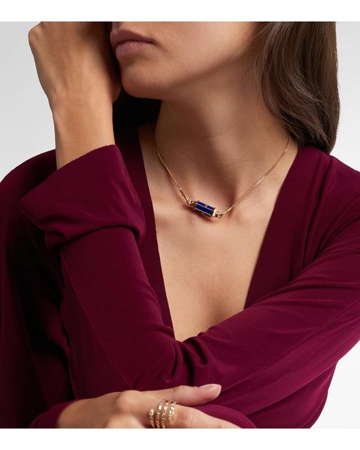 Marie Lichtenberg Natural Baby 18Kt Pendant Necklace With Lapis And Rubies