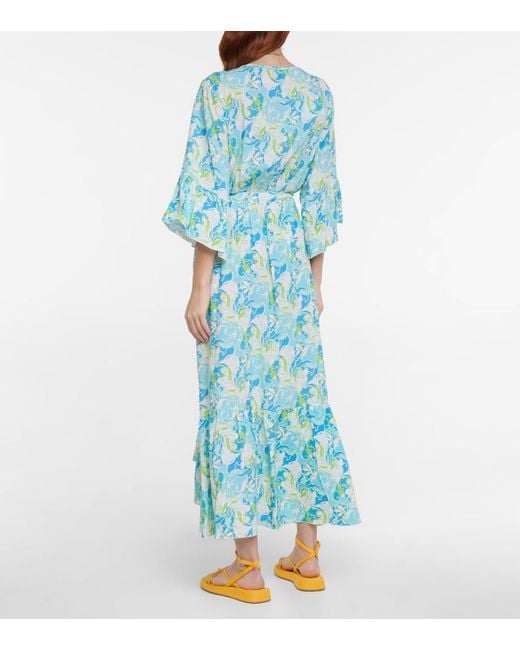 Melissa Odabash Blue Melissa Printed Kaftan Dress