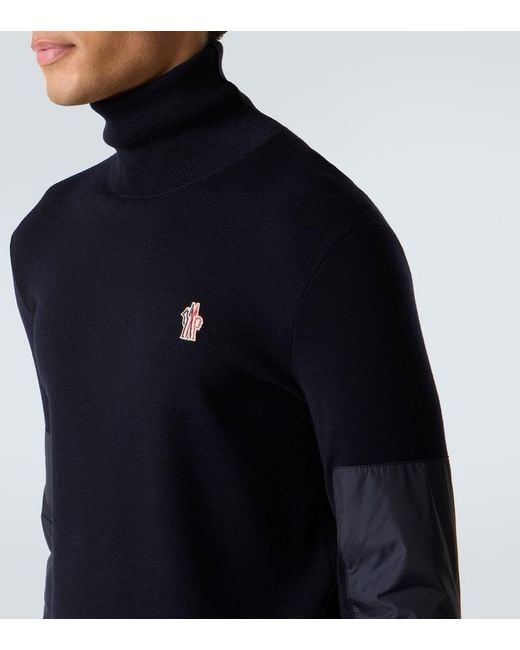 Moncler Blue Apres Ski Wool-Blend Ski Top for men