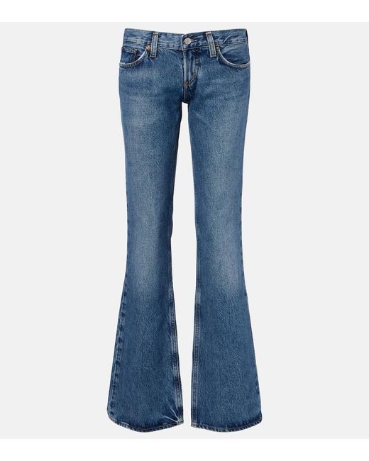 Agolde Blue Low-Rise Bootcut Jeans