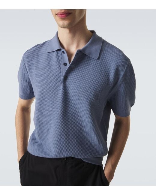 Canali Blue Cotton Polo Shirt for men