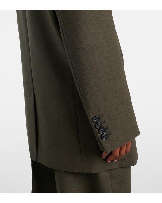 Totême Brown Double-Breasted Wool-Blend Blazer