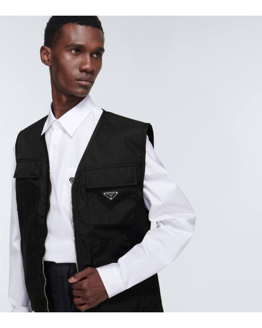 Prada Black Re-nylon Cargo Vest for men