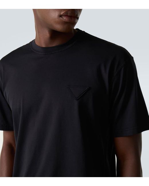 Prada T-Shirt Aus Baumwoll-Jersey in Black für Herren