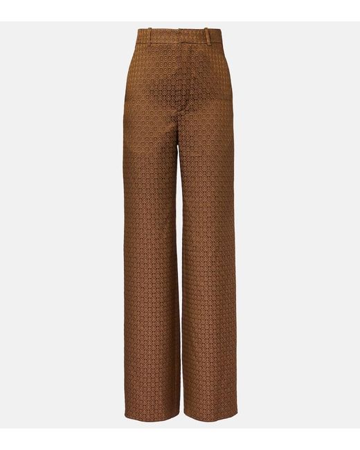 Pantaloni A Gamba Larga di Saint Laurent in Brown