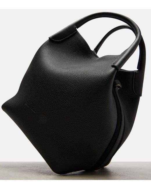 Loro Piana Black Bucket Bag Bale Small Aus Leder