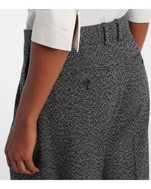 The Row Gray Mikkela Cashmere And Wool Wide-Leg Pants