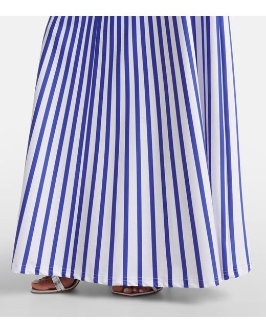 Jean Paul Gaultier Blue Printed Jersey Maxi Dress