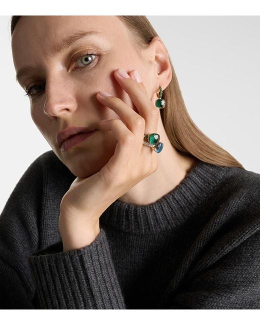 Pomellato Green Nudo 18Kt Rose And Ring With Malachite, Prasiolite, And Tsavorite