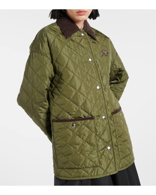 Prada Green Re-nylon Quilted Jacket