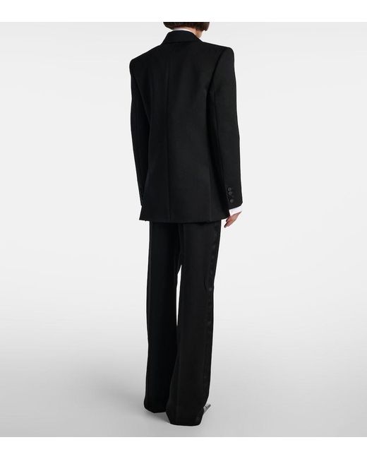 Saint Laurent Black Satin-Trimmed Wool Tuxedo Jacket