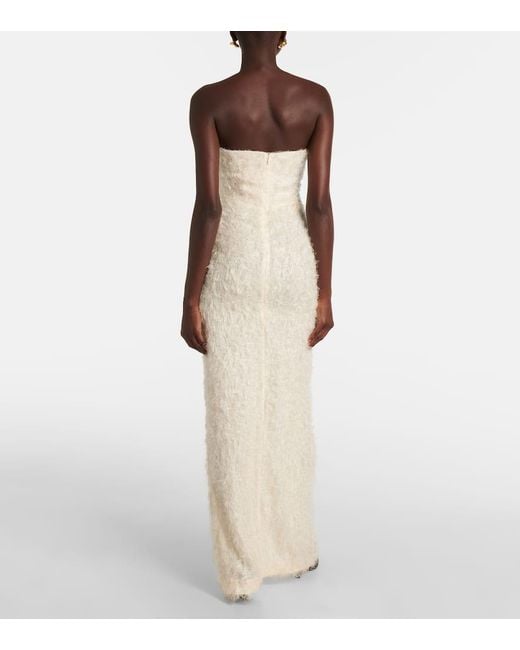 Totême  White Strapless Fil Coupe Maxi Dress