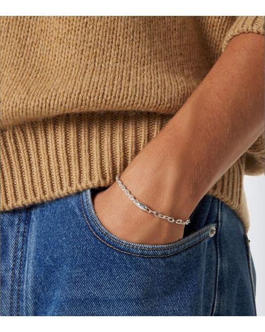 Bottega Veneta White Sterling Chain Bracelet for men