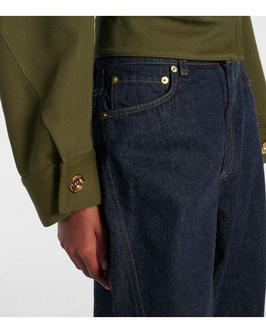 Givenchy Green Cropped Cotton And Wool Jacket