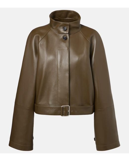 Loewe Green Anagram Leather Jacket