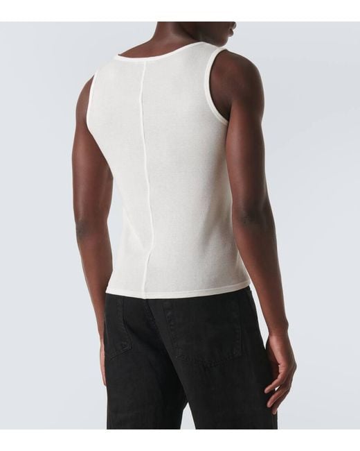 The Row White Solstice Ribbed-Knit Tank Top for men