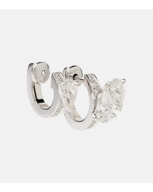 Repossi Metallic Einzelner Ohrring Serti Sur Vide aus 18kt Weissgold mit Diamanten