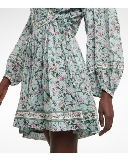 Isabel Marant Blue Floral Cotton Minidress