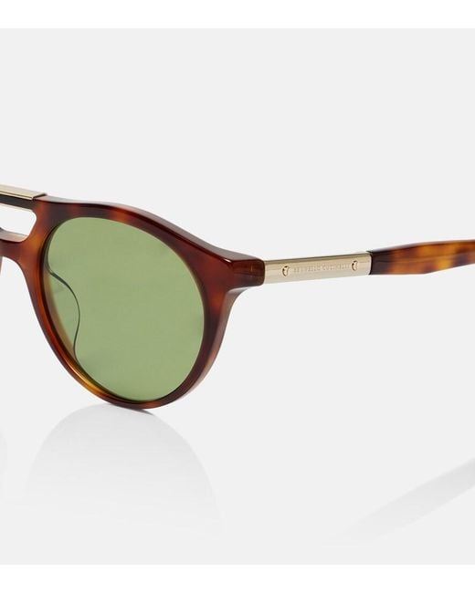 Brunello Cucinelli Brown Sartorial Sunset Round Sunglasses