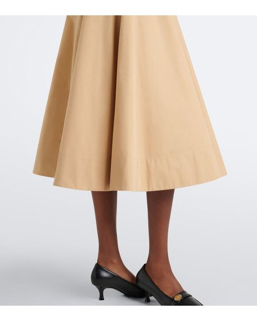 Burberry Natural Caped Cotton Poplin Midi Dress