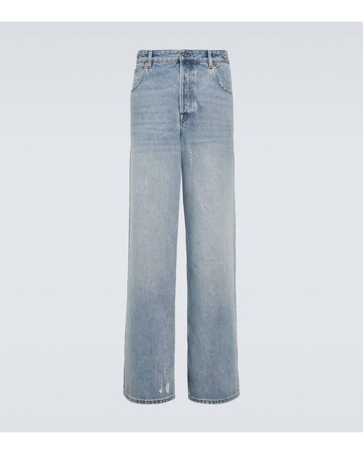 Valentino Blue Low-rise Straight Jeans for men